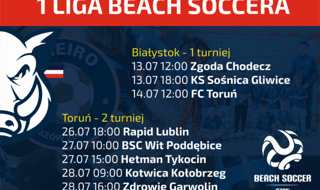 Znamy terminarz 1 ligi beach soccera