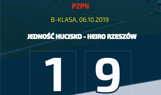 Piłka nożna: Wysoka wygrana w Hucisku. Jedność – Heiro 1-9 (1-6)