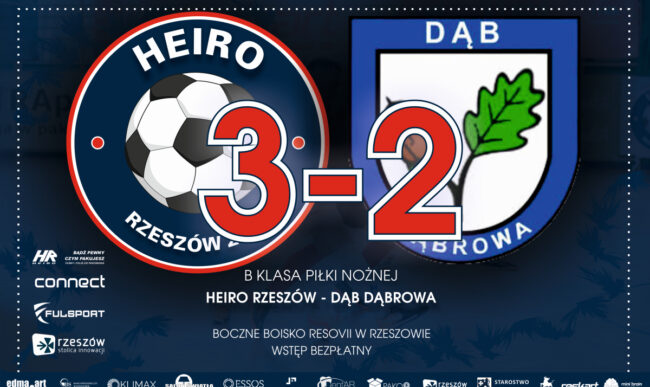 Piłka nożna: Zwycięstwo w bólach. Heiro – Dąb Dąbrowa 3-2 (1-1)